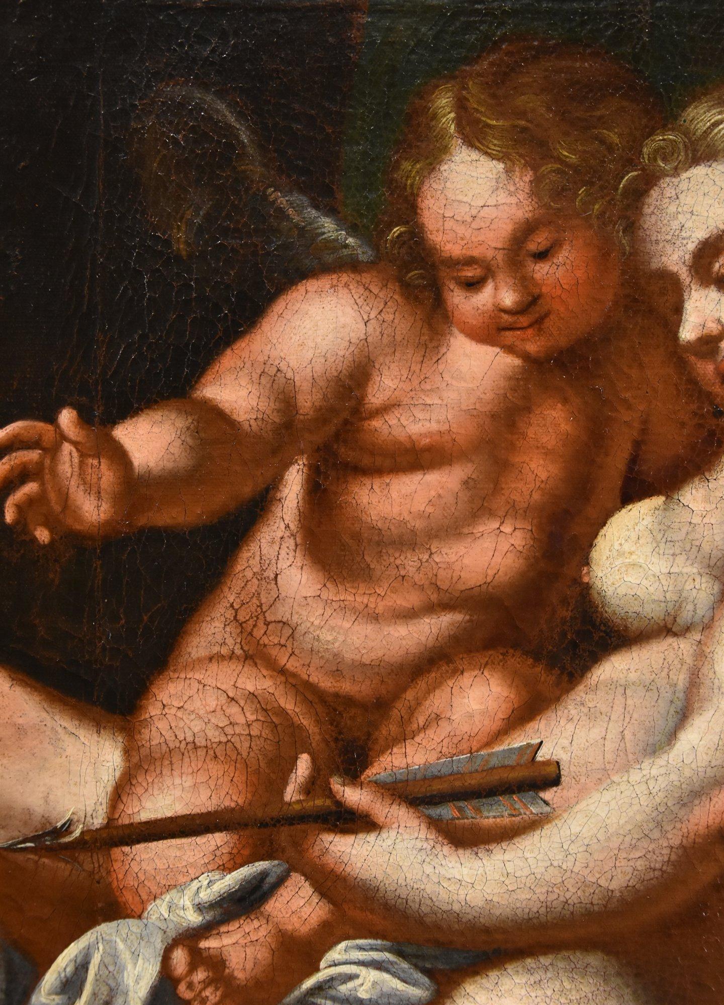 Venus Amor 17/18. Jahrhundert Gemälde Öl auf Leinwand Alter Meister Venetian School im Angebot 7