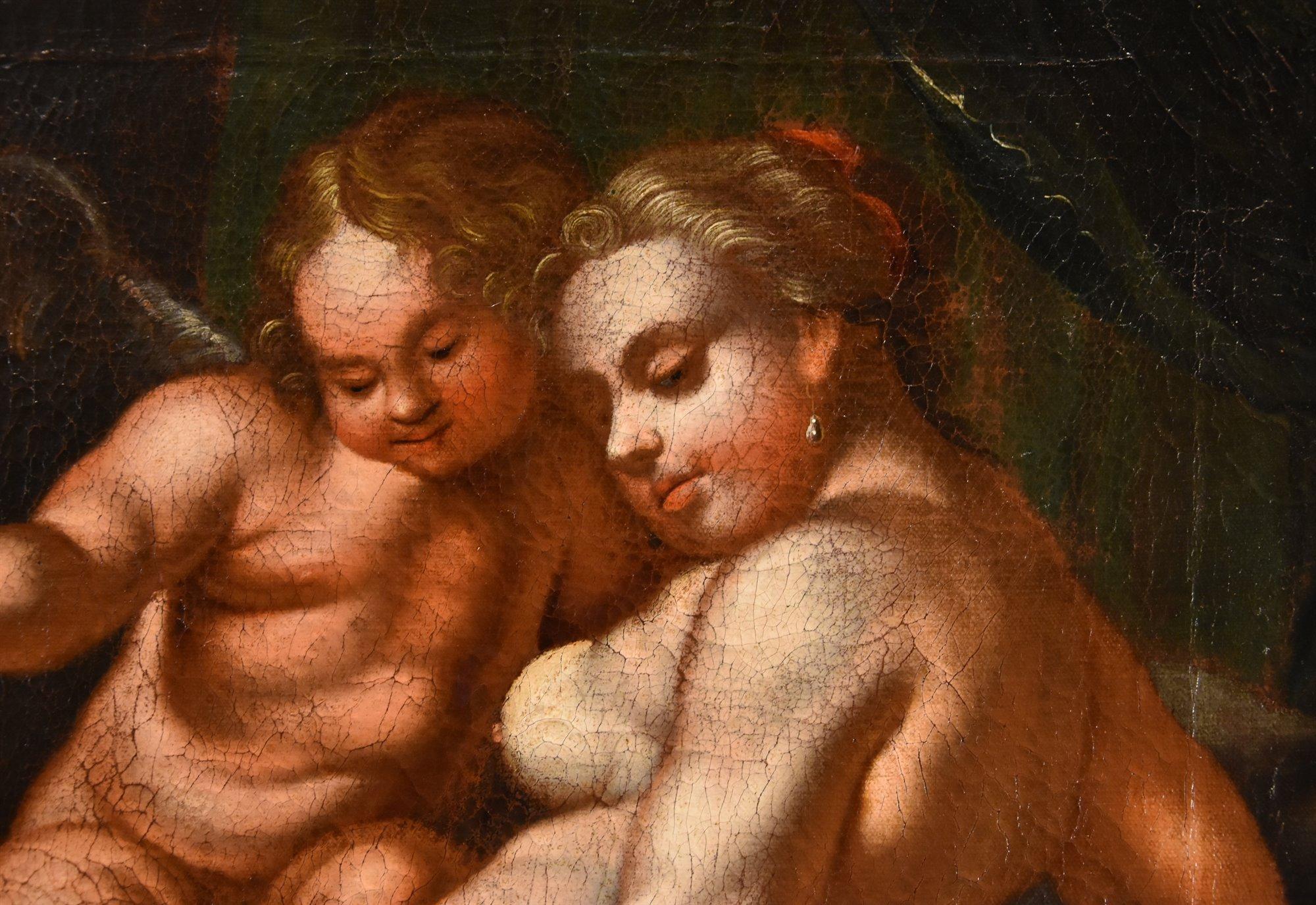 Venus Amor 17/18. Jahrhundert Gemälde Öl auf Leinwand Alter Meister Venetian School im Angebot 3