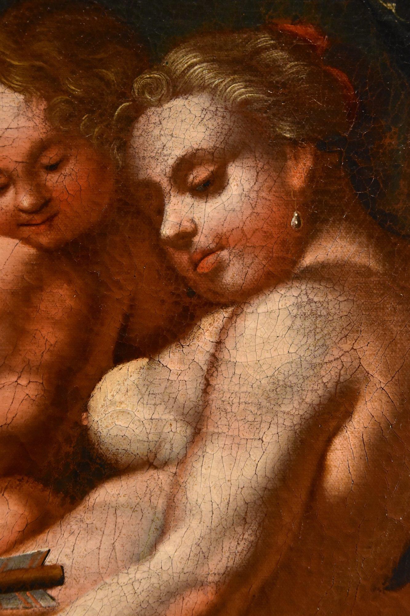 Venus Amor 17/18. Jahrhundert Gemälde Öl auf Leinwand Alter Meister Venetian School im Angebot 4