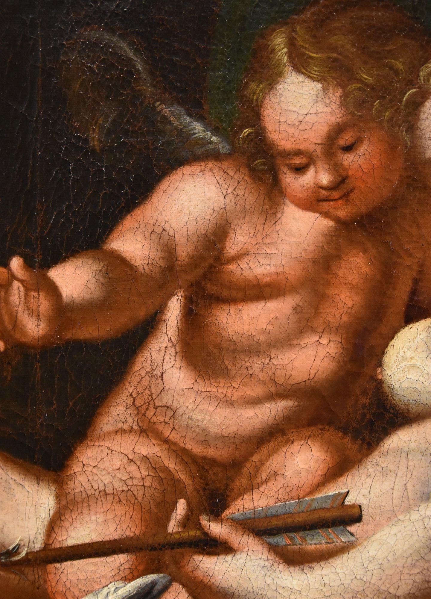 Venus Amor 17/18. Jahrhundert Gemälde Öl auf Leinwand Alter Meister Venetian School im Angebot 6
