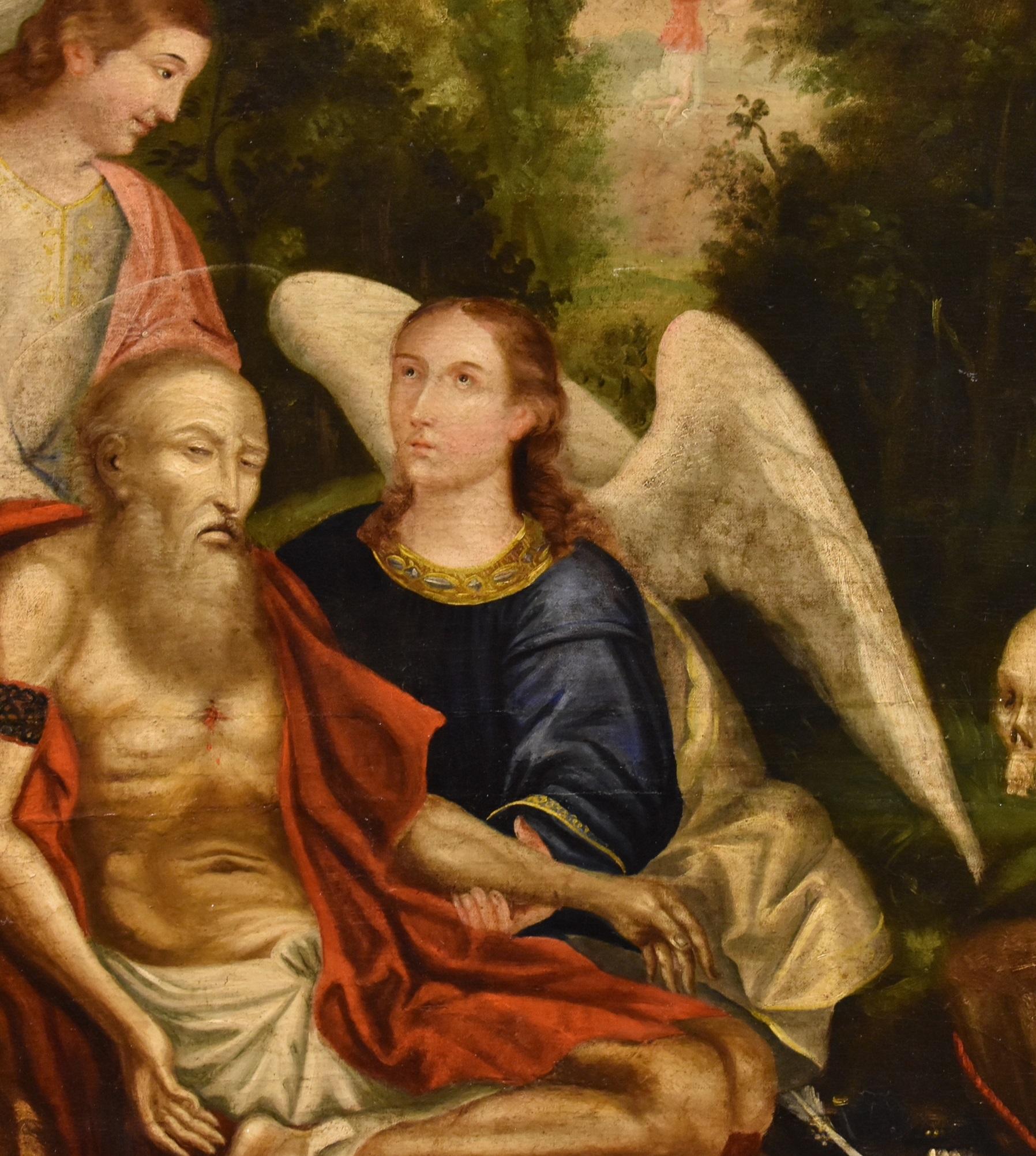 Saint Jerome Angels 17th Century Venetian School Paint Oil on canvas Old master For Sale 1