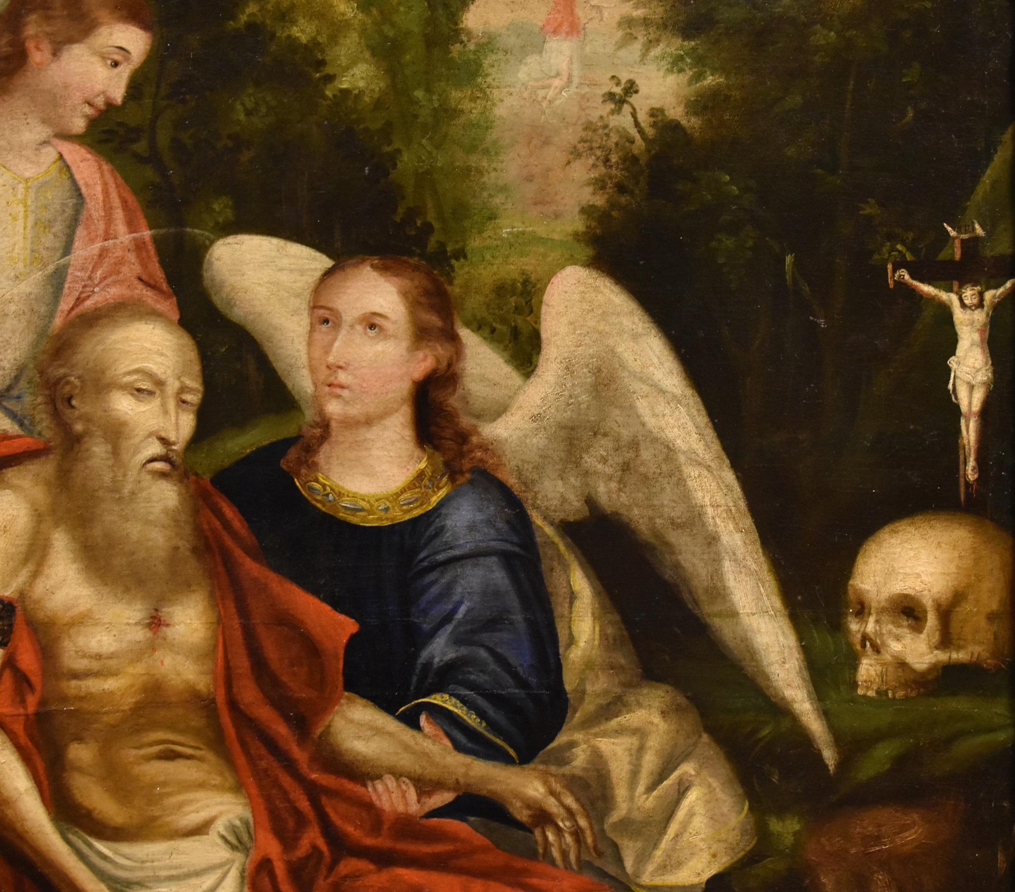 Saint Jerome Angels 17th Century Venetian School Paint Oil on canvas Old master For Sale 3