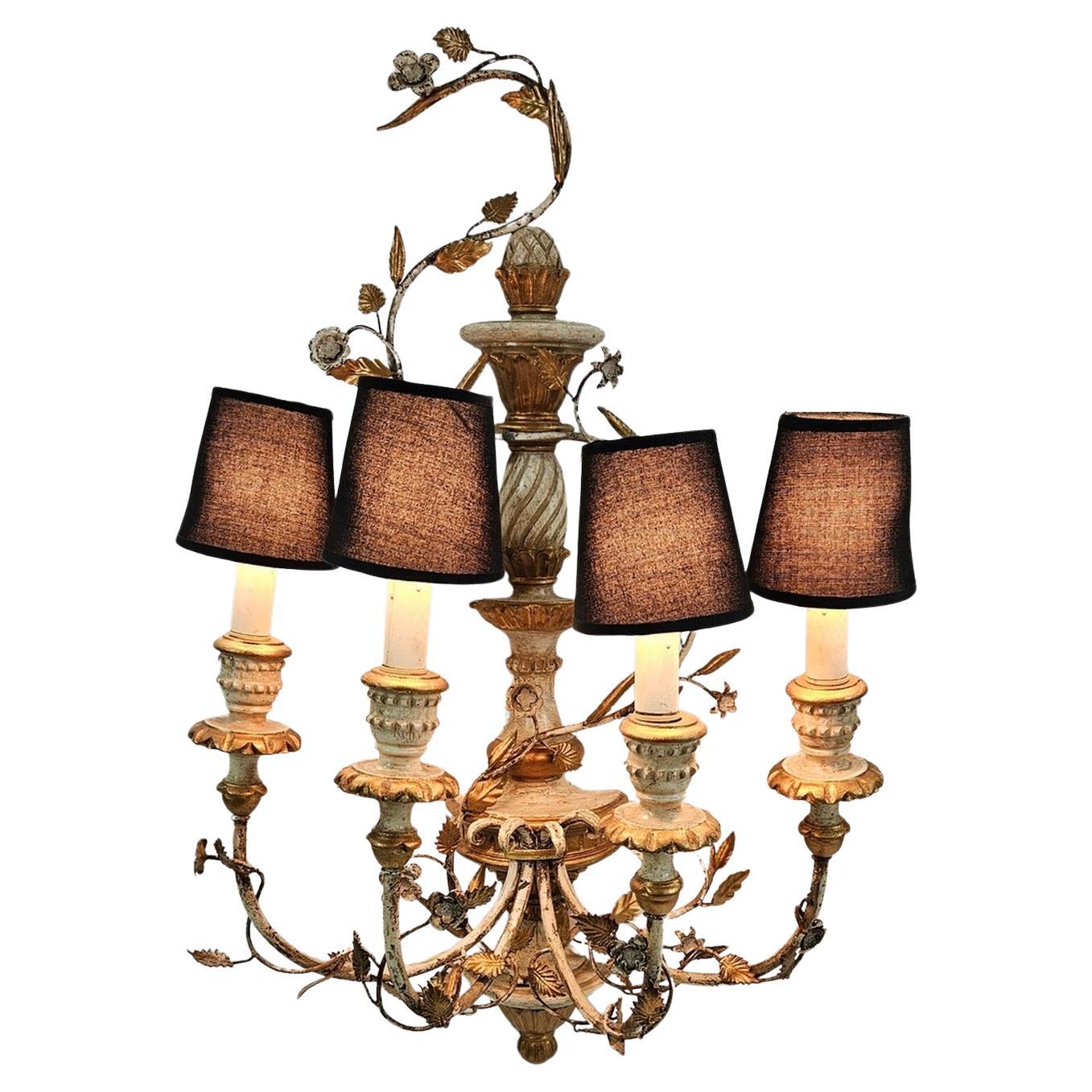 Italiano Venetian Pair of Italian Rococo Wall Sconces, 1950s in vendita