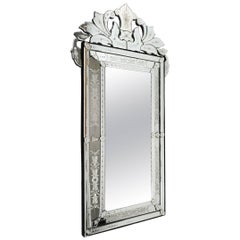 Venetian Parclose Mirror of the 20th century. Glass is etched and bevelled.