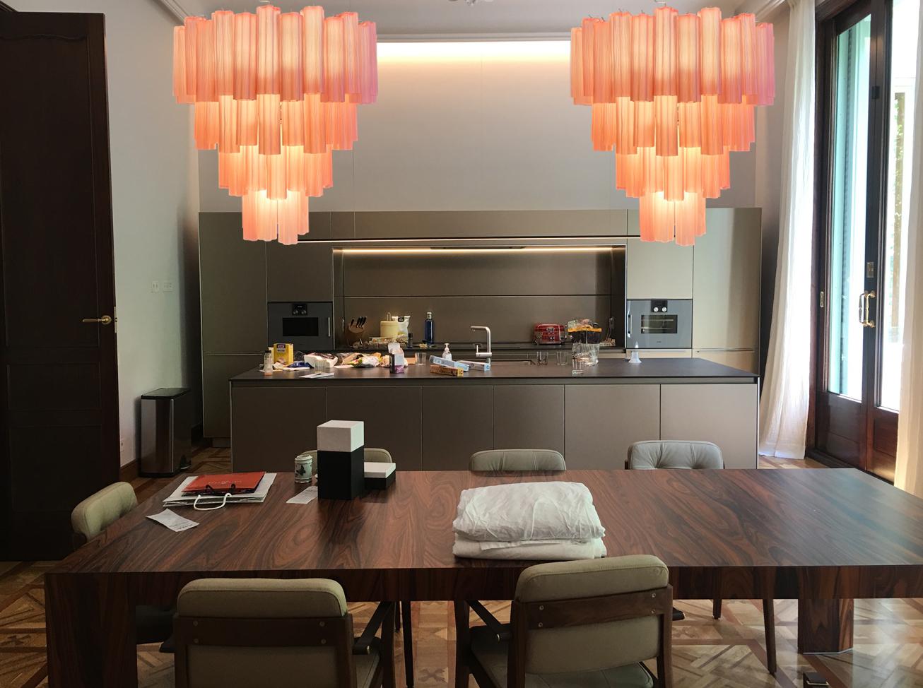 Araña de cristal rosa veneciano. Murano en venta 6