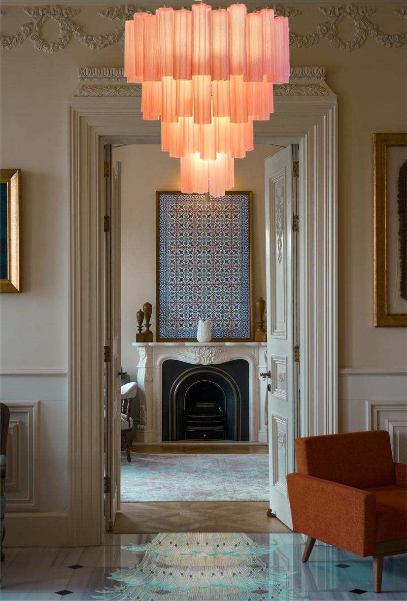 Araña de cristal rosa veneciano. Murano en venta 8