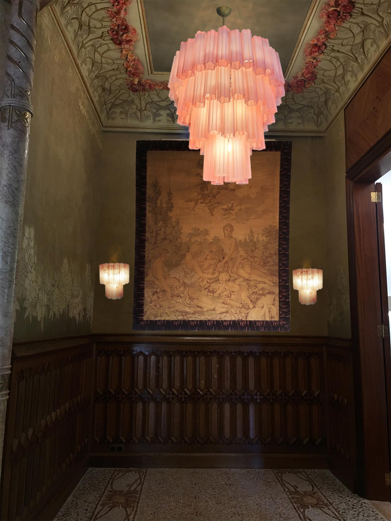 Araña de cristal rosa veneciano. Murano en venta 2