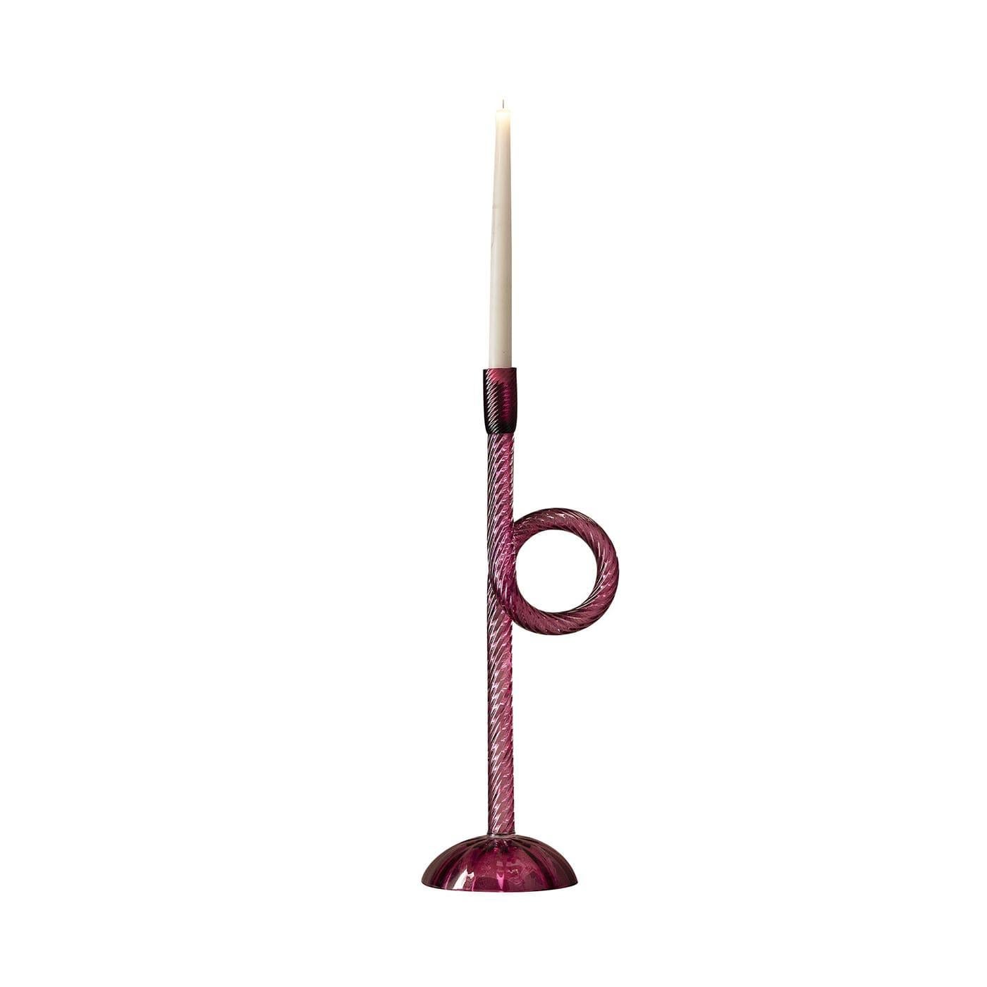 Contemporary Venetian Pink Knot Murano Glass Candle Holder #2 For Sale