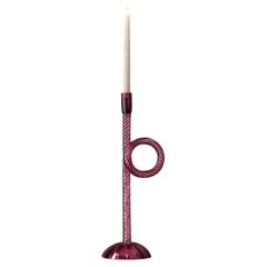 Venetian Pink Knot Murano Glass Candle Holder #2