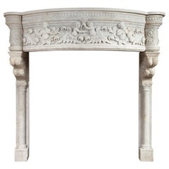 Antique Venetian Renaissance Style Marble Mantel