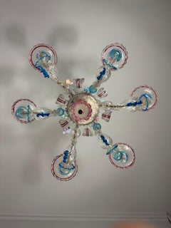 Venetian Rezzonico chandelier in multicolored Murano glass, around 1900