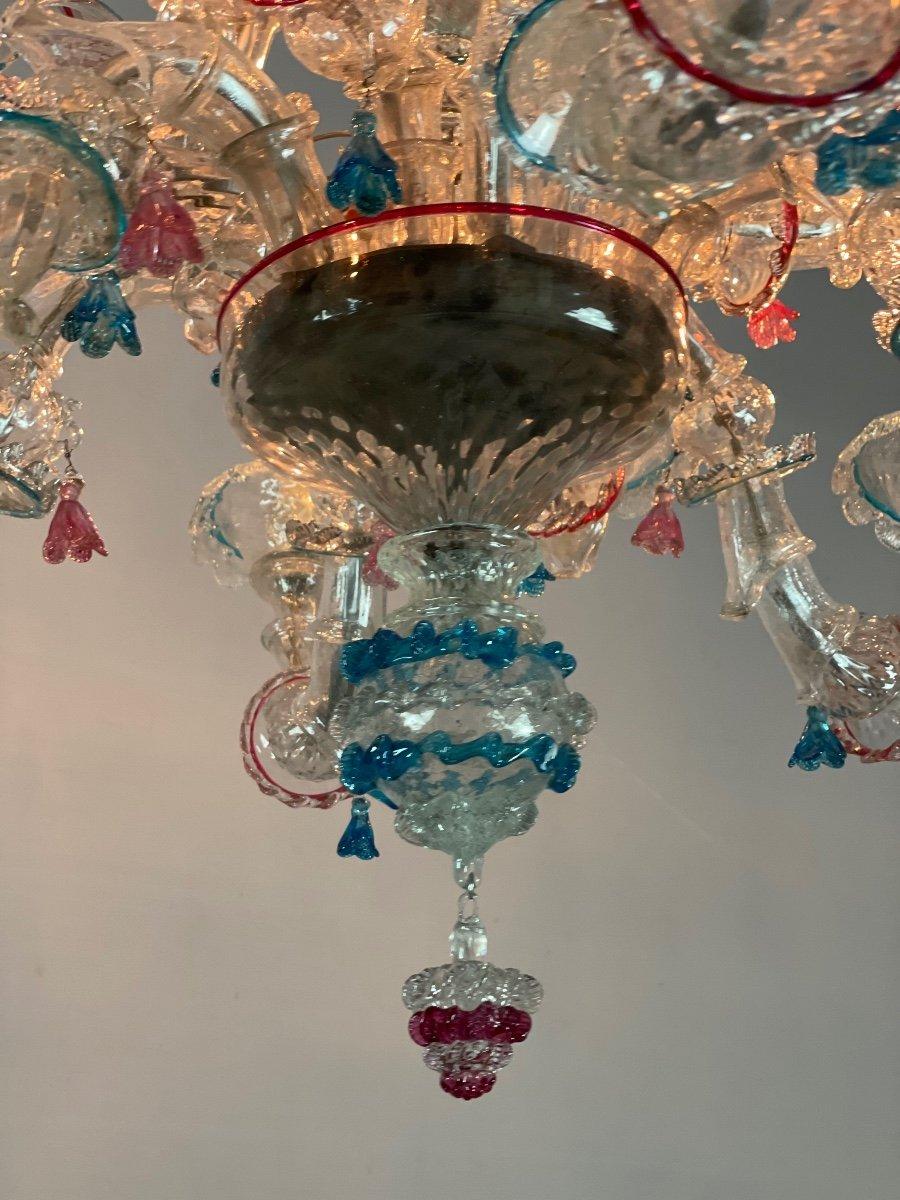 Venetian Rezzonico Chandelier In Multicolored Murano Glass Circa 1920 For Sale 6