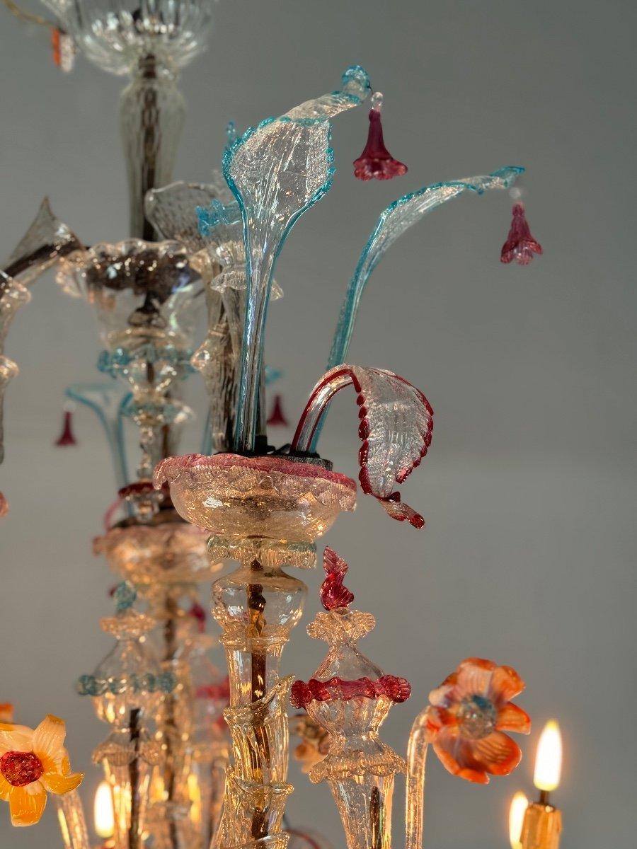 Lustre vénitien Rezzonico en verre de Murano multicolore en vente 3