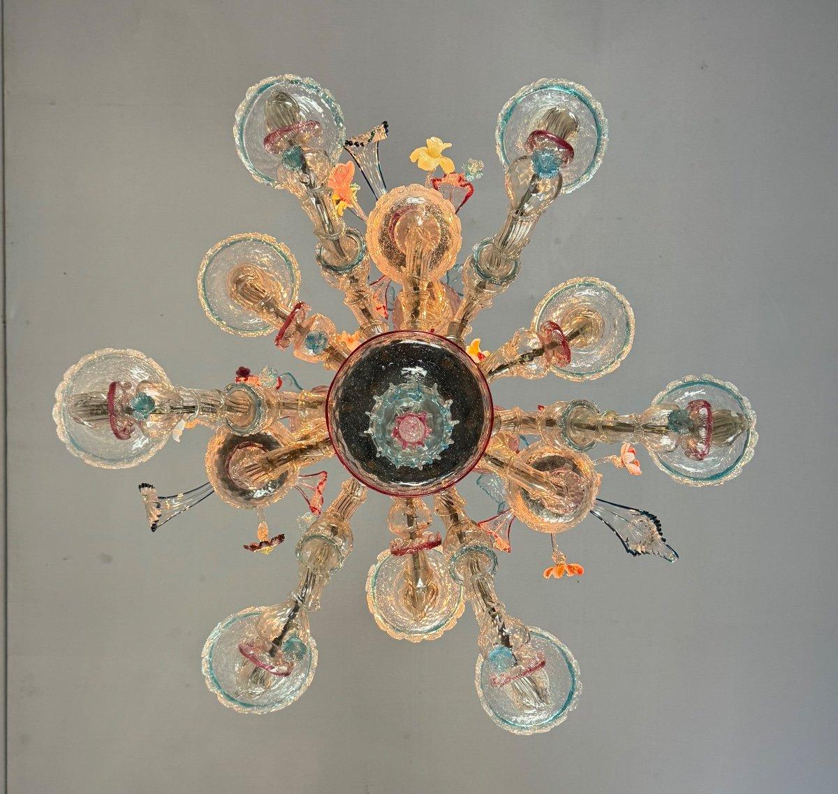 Lustre vénitien Rezzonico en verre de Murano multicolore en vente 4