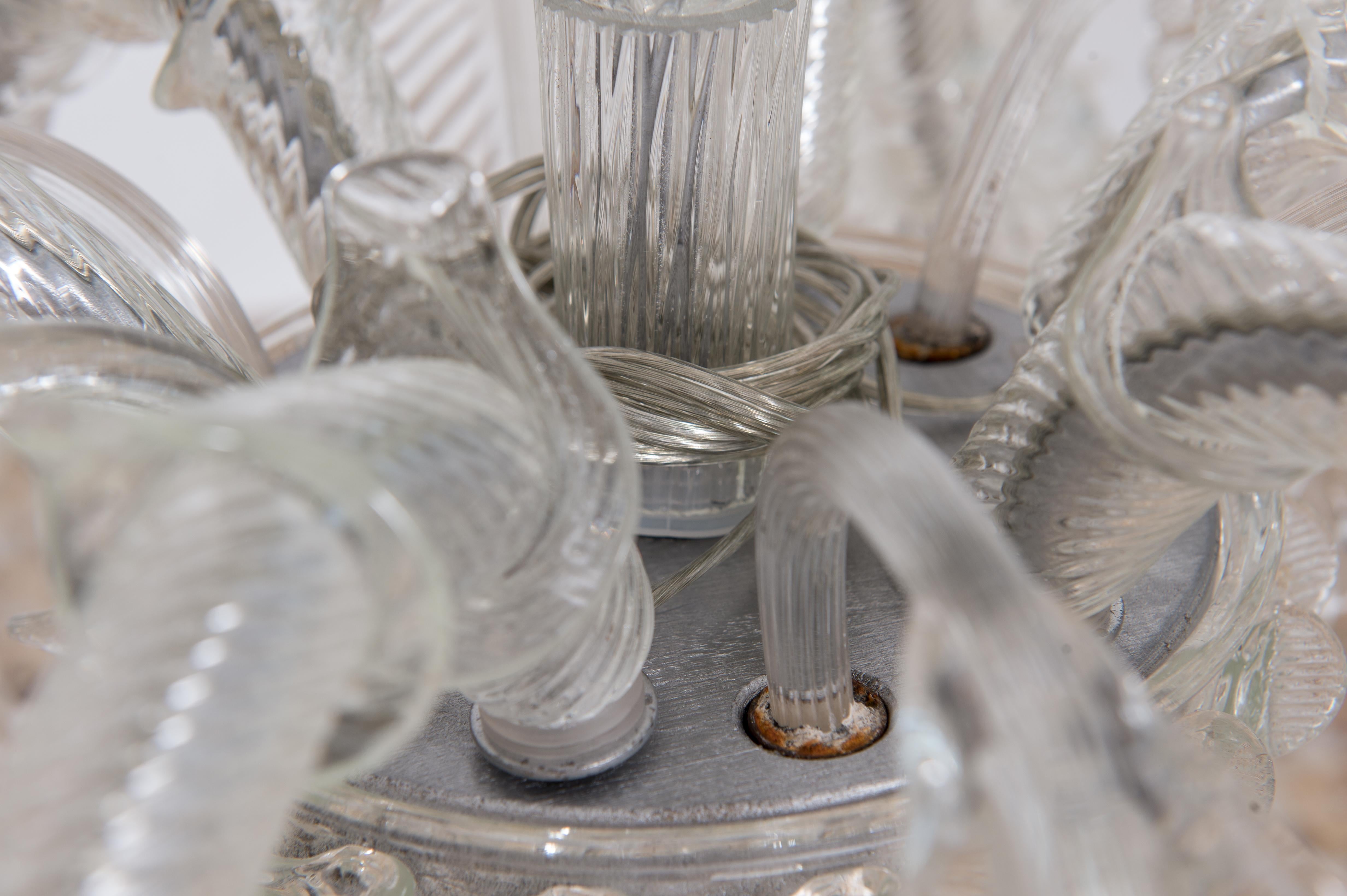 Venetian Rezzonico Chandelier in Transparent Murano Glass with 6 Lights, Italy 3
