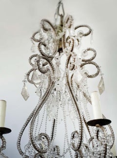 Venetian Rock Crystal Beaded Chandelier, Italy, c. 1950's