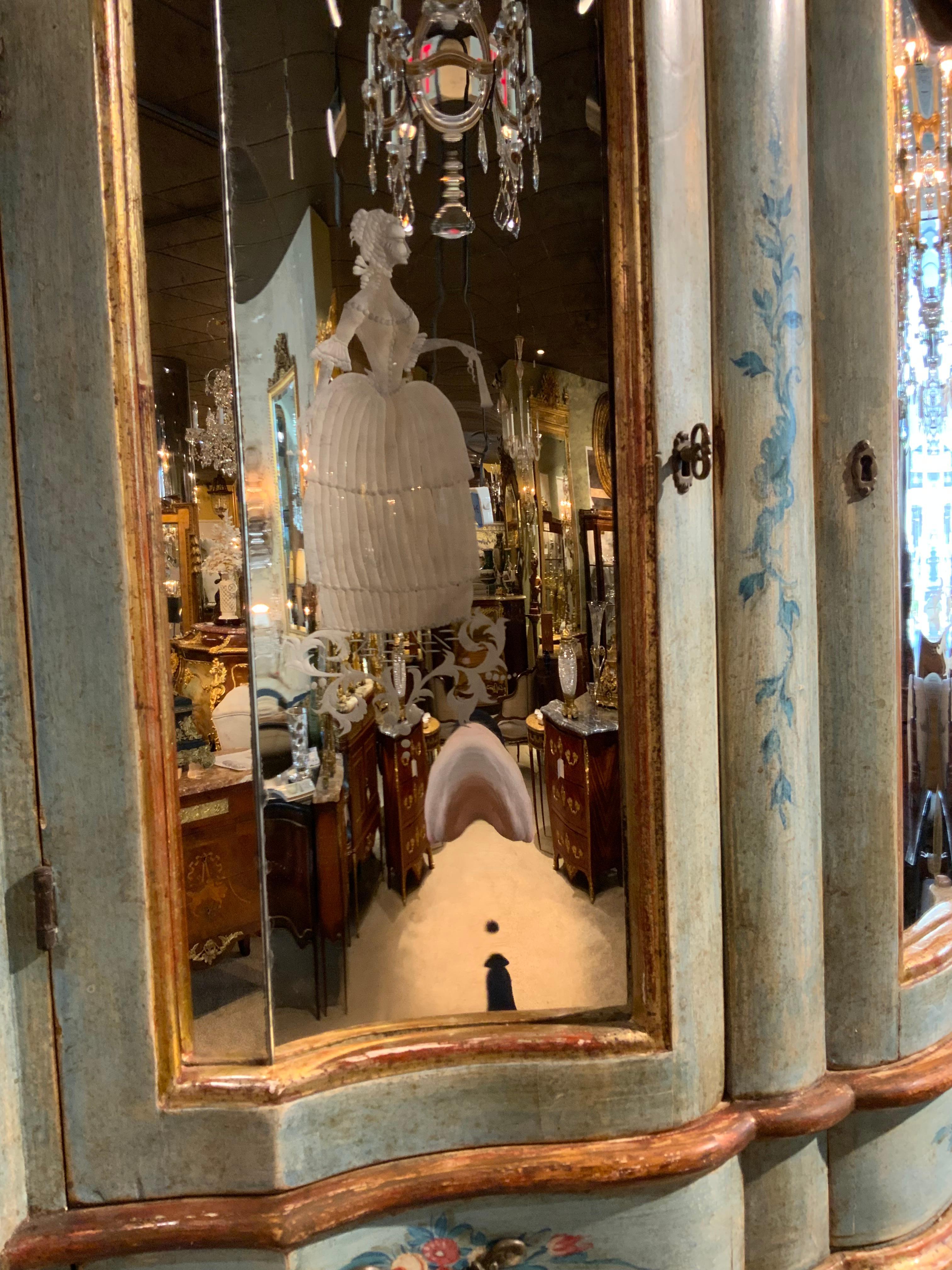 Venetian rococo 19 th century bureau/secretaire hand painted For Sale 5