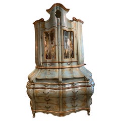 Venetian rococo 19 th century bureau/secretaire hand painted