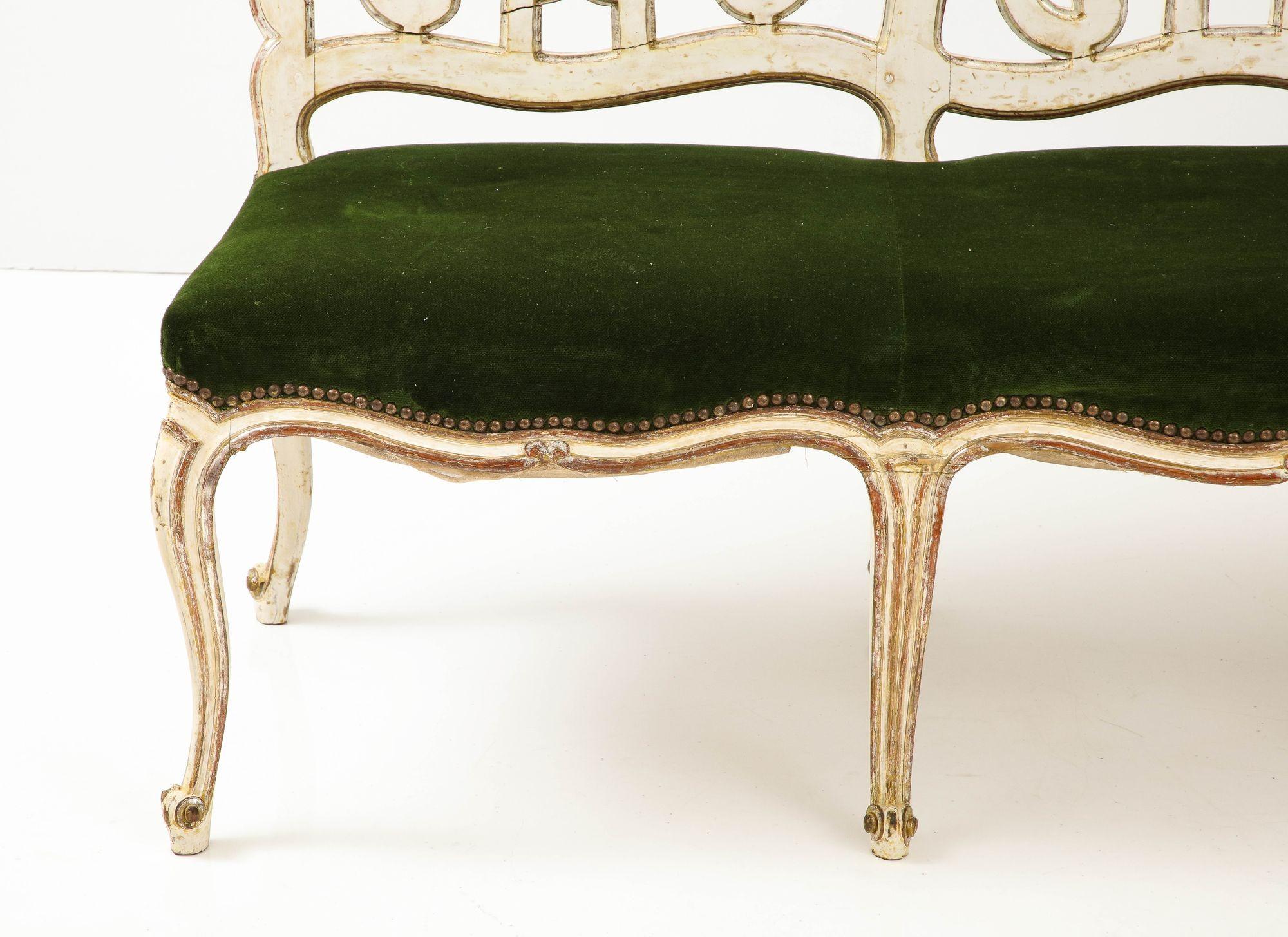 Divano rococò veneziano in gesso e argento dorato in vendita 4