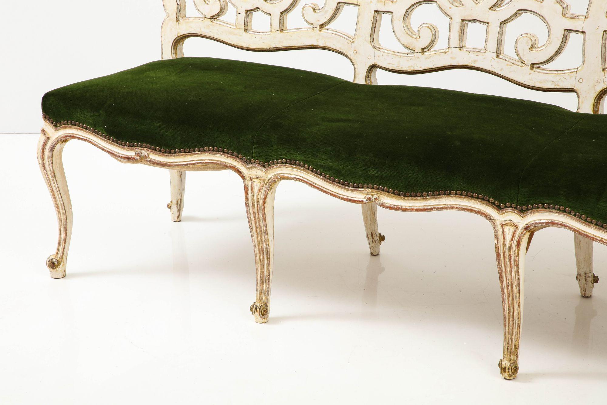 Divano rococò veneziano in gesso e argento dorato in vendita 5