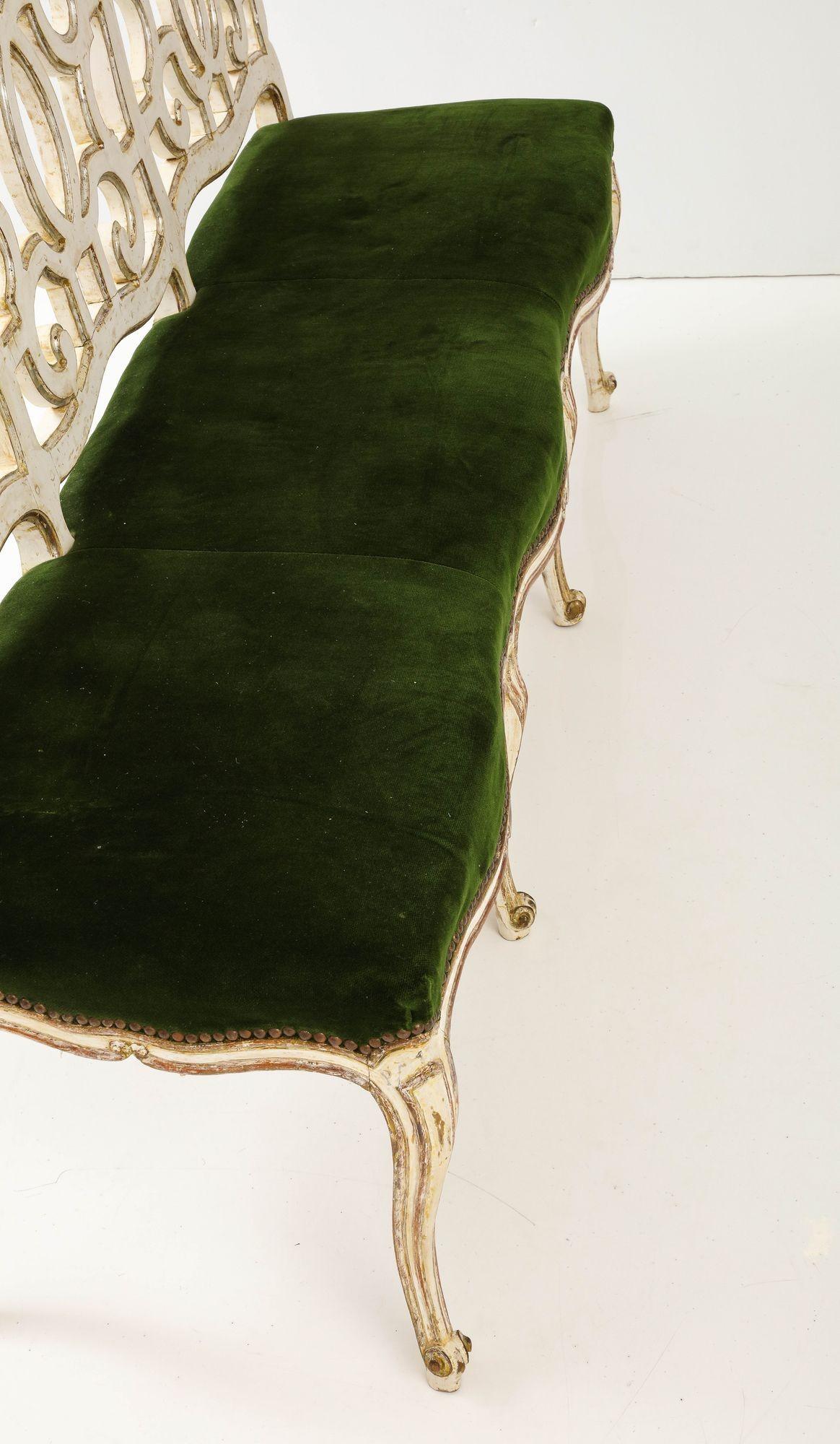 Divano rococò veneziano in gesso e argento dorato in vendita 11