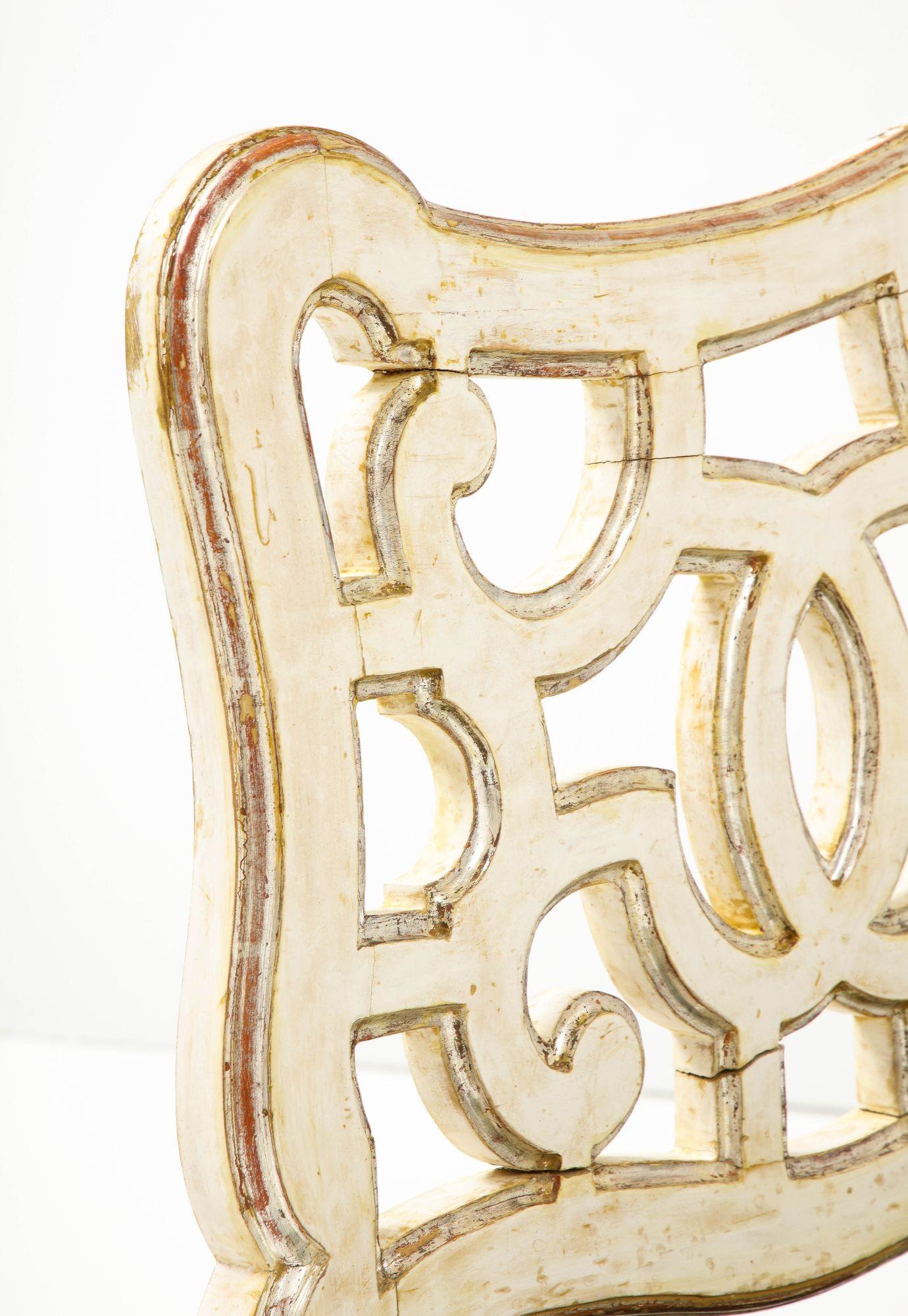Divano rococò veneziano in gesso e argento dorato in vendita 12