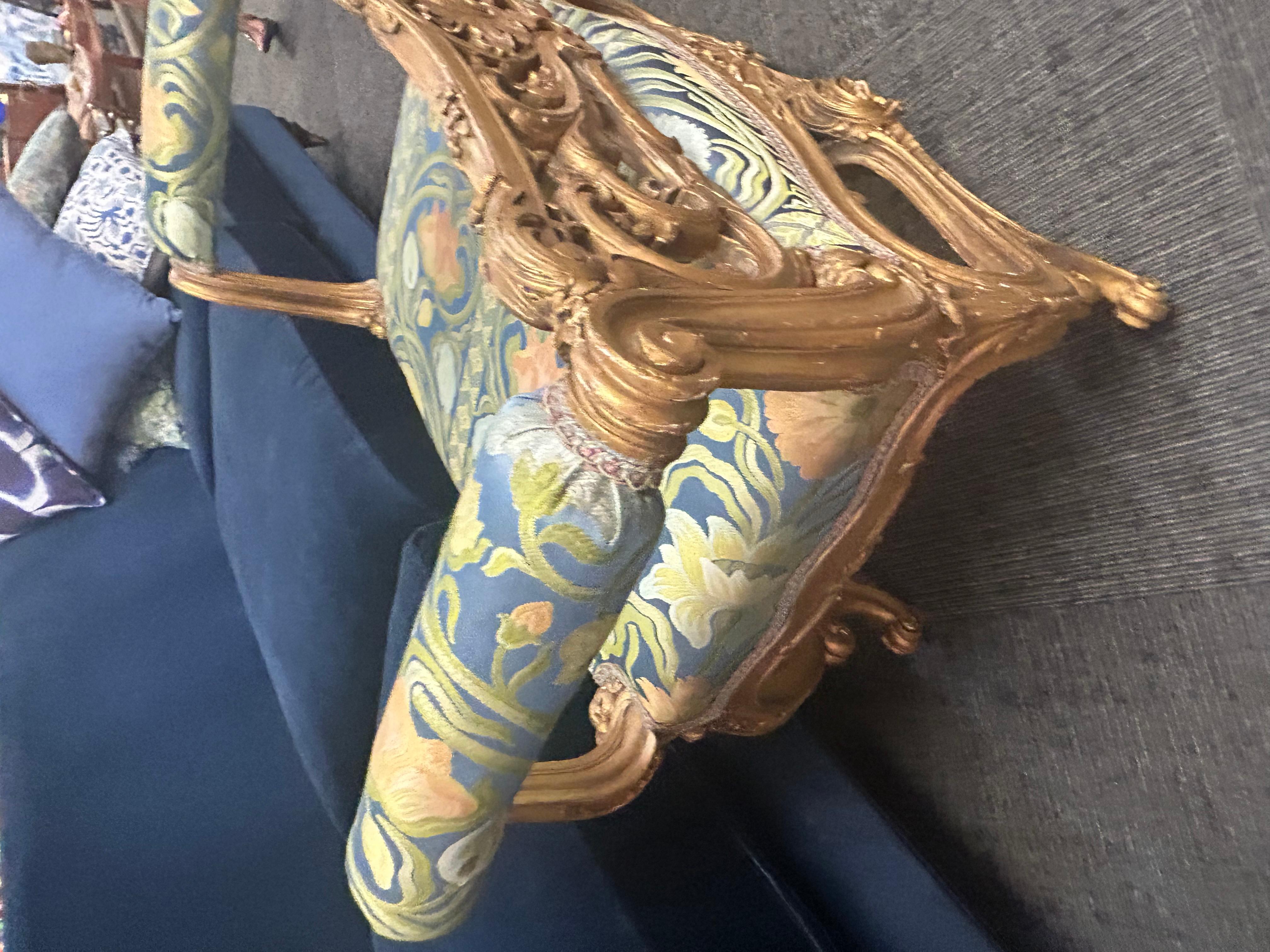 Veneciano  asiento de ventana rococó Giltwood..siglo XIX . en venta 12