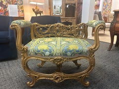 Vénitien Siège de fenêtre rococo en bois doré..19ème siècle .