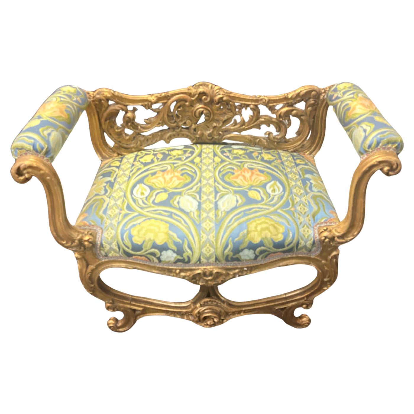 Venetian rococo Giltwood window seat..19th century . For Sale at 1stDibs