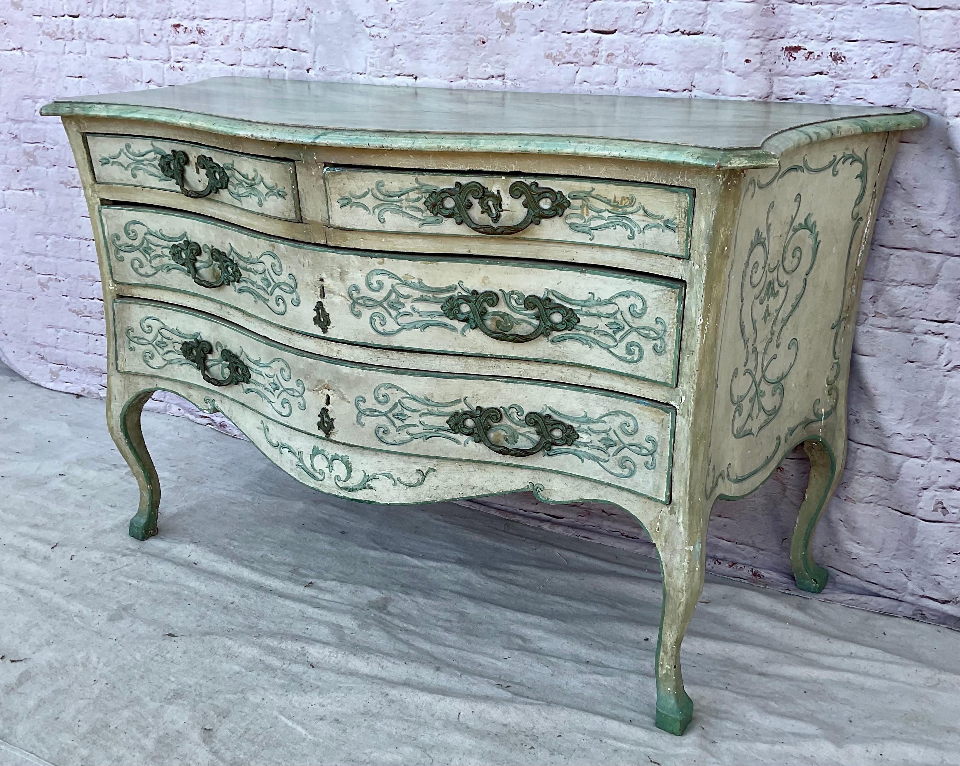Venetian Rococo Painted Commode For Sale 5