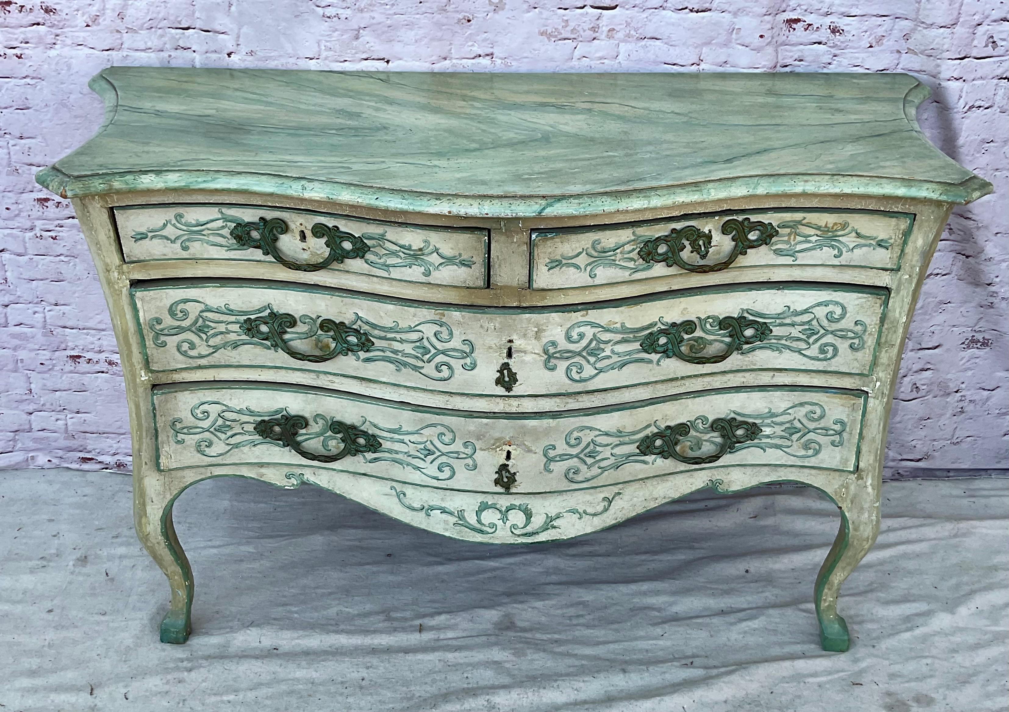 Venetian Rococo Painted Commode For Sale 6