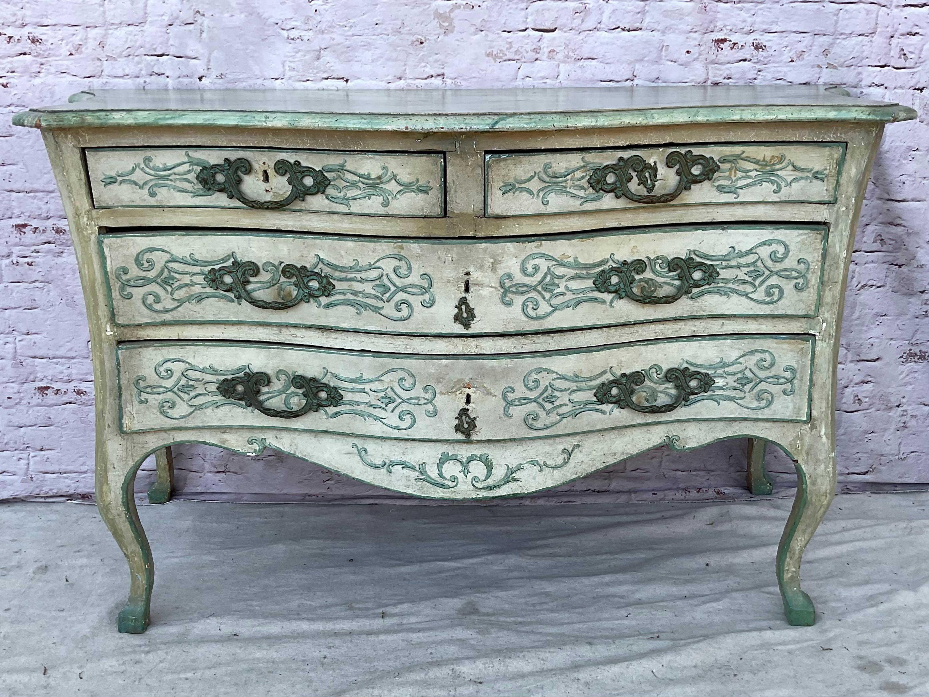 Venetian Rococo Painted Commode For Sale 7
