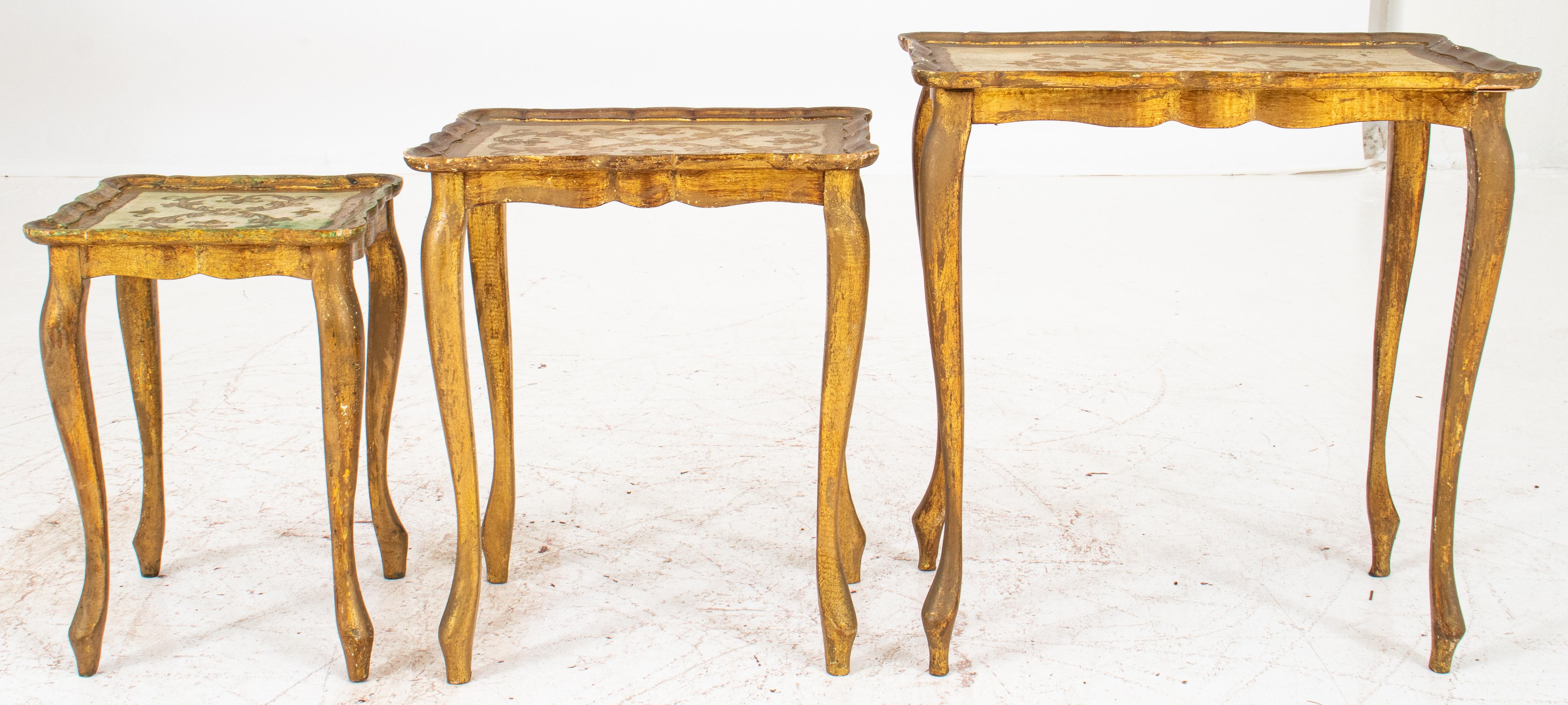 18th Century and Earlier Venetian Rococo Style Nesting Tables, 3 For Sale