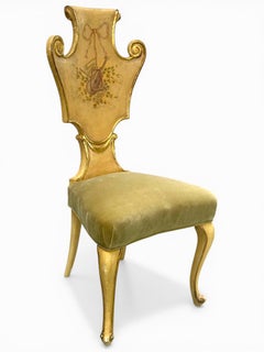 Venetian Rococo Style Painted and Gilded Side Chair