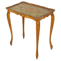 Table vénitienne de style rococo dorée et peinte