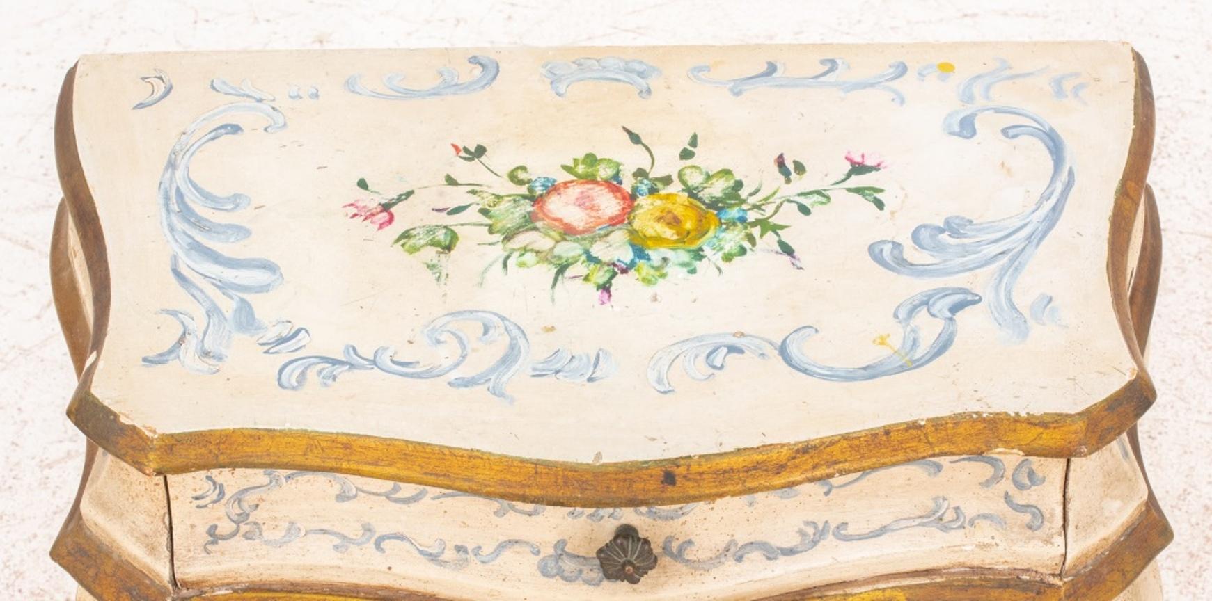 Venetian Rococo Style Small Painted Commodes, Pair 1