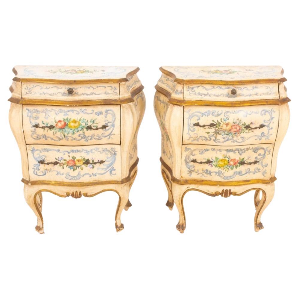 Venetian Rococo Style Small Painted Commodes, Pair
