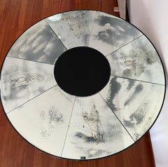 Venetian Round Glass Table with Representative Steel Base