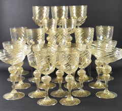 Vaisselle vénitienne Salviati Murano Crystal Gold Leaf Fleck