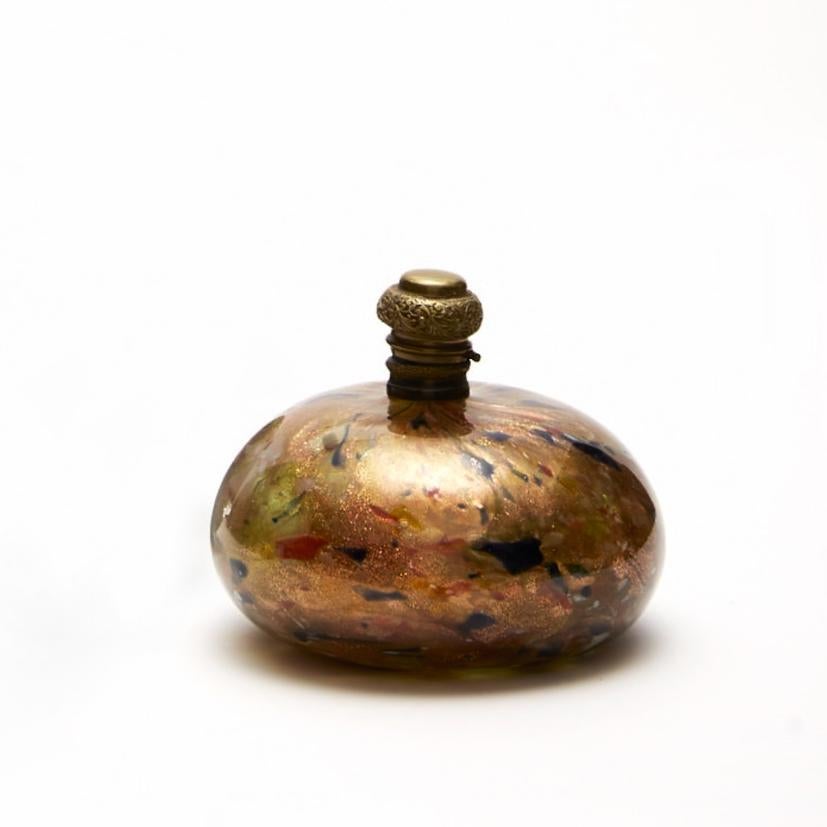 Brass Venetian Scent Bottles, Late 19th Century Attributed to Artistica Barovier For Sale