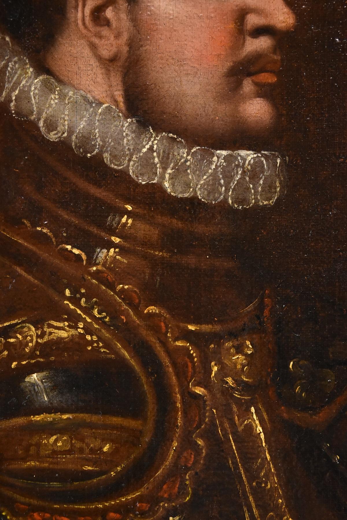 Portrait Chevalier Venetian School 17th Century Paint Oil on canvas Old master en vente 8