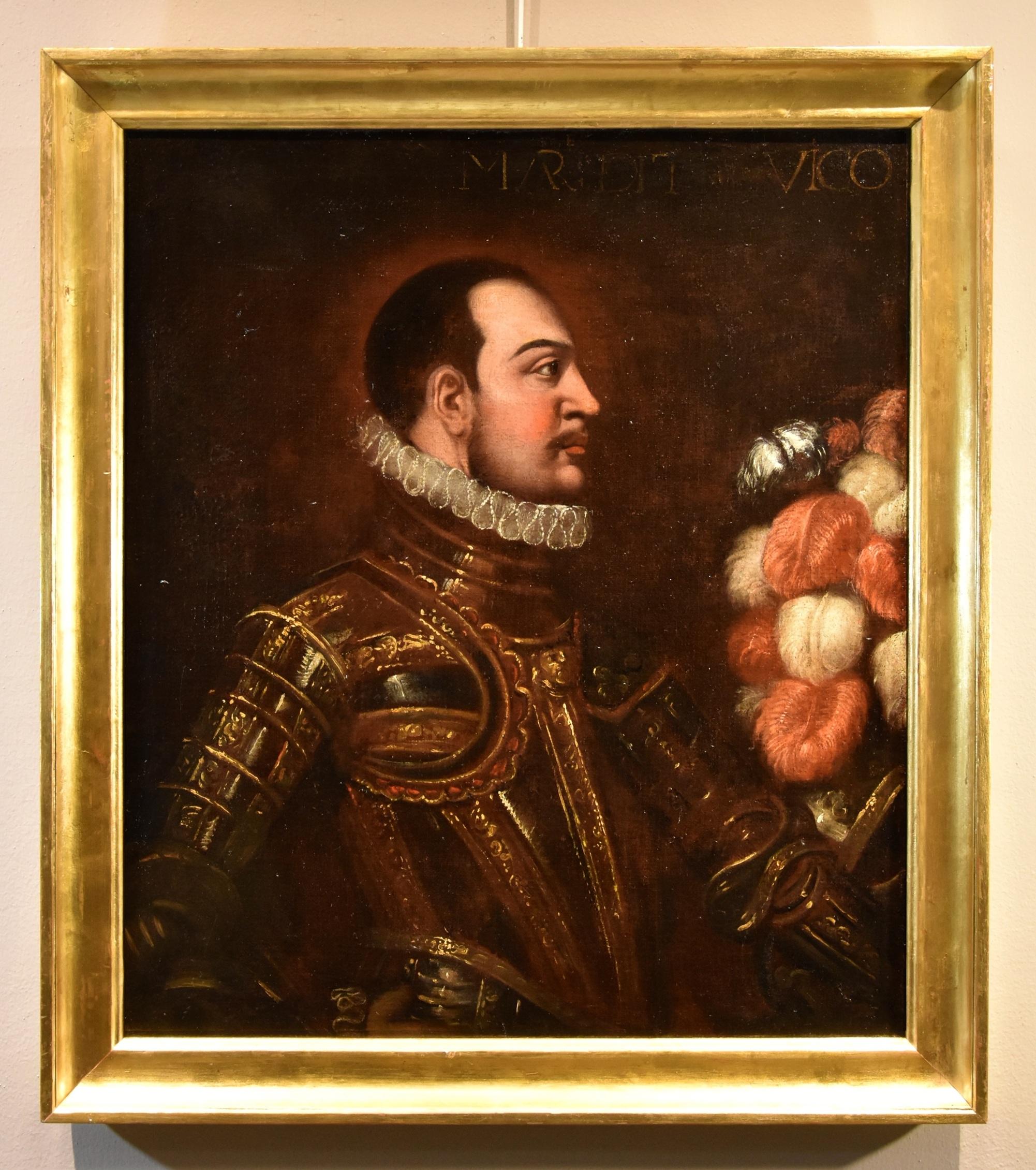 Portrait Chevalier Venetian School 17th Century Paint Oil on canvas Old master - Painting de Venetian School, Early 17th Century