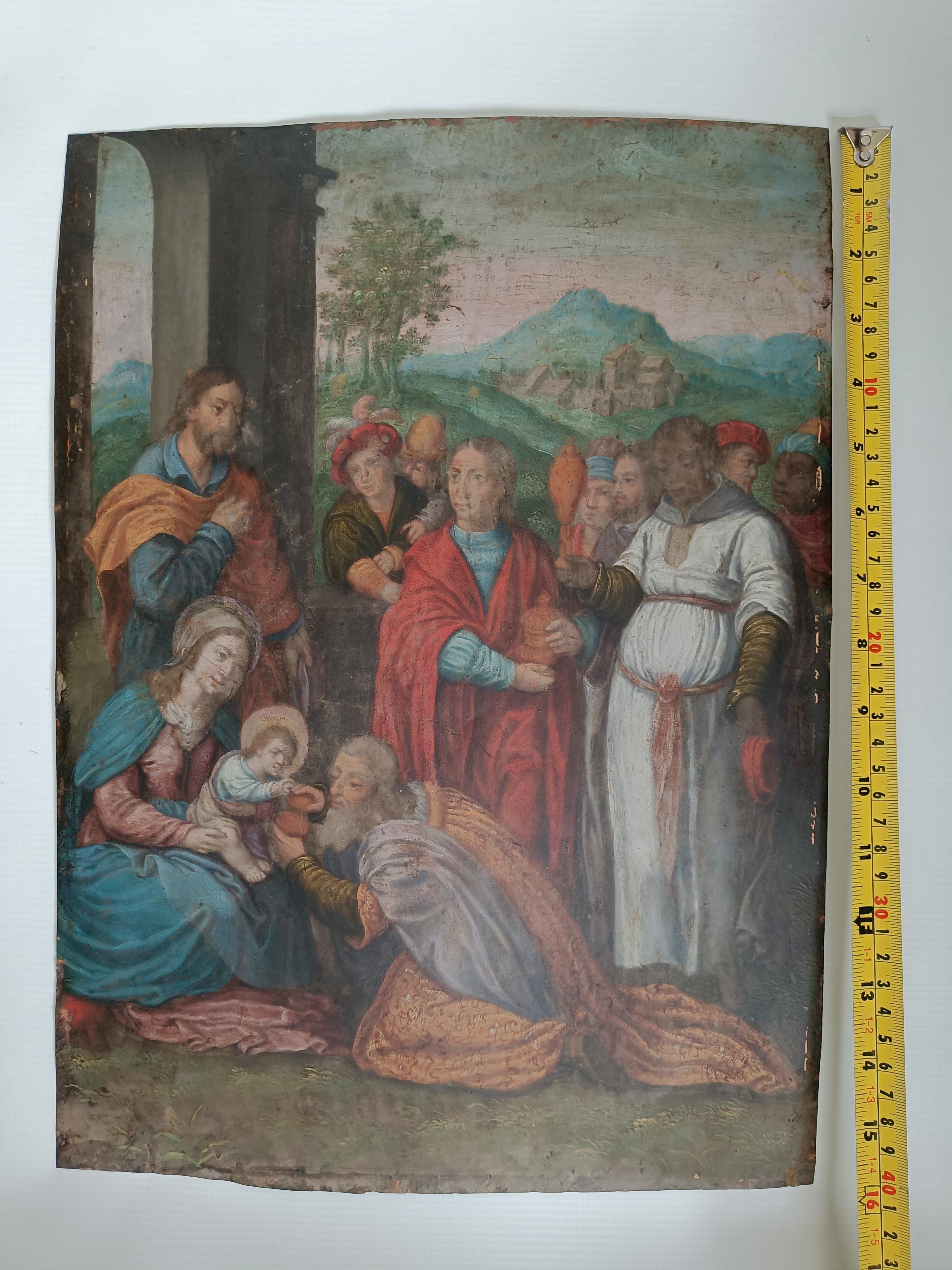 Escuela veneciana Pintura Escena bíblica óleo sobre cobre anónimo S. XVI siglo XVIII y antes en venta