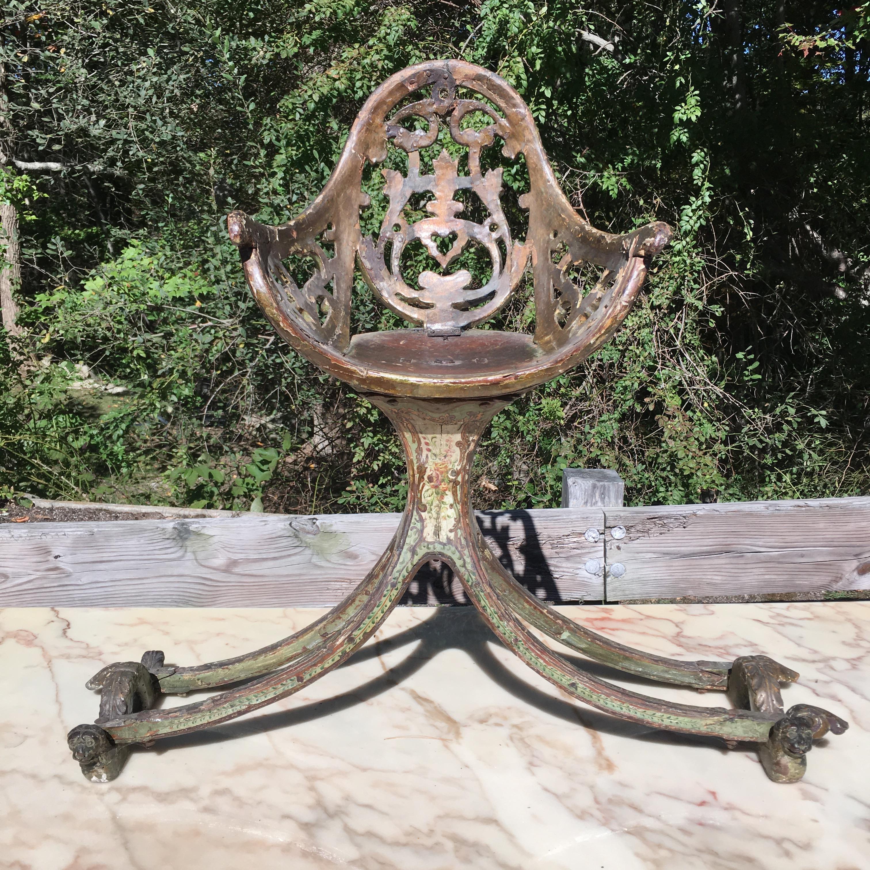 Wrought Iron Venetian Sediolo Per Calesse, 18th Century