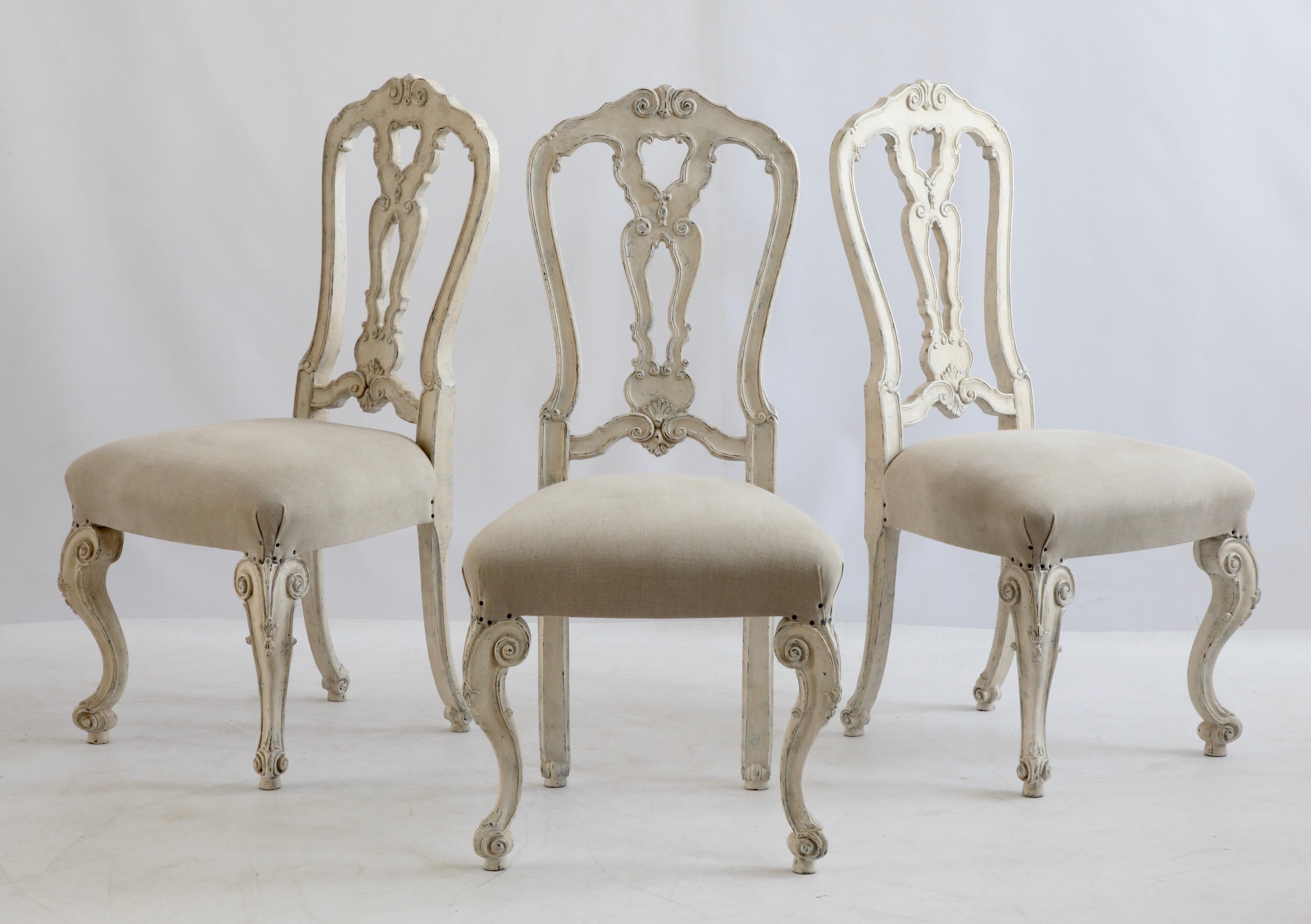 Contemporary Venetian Set of 6 Dining Chairs Made by La Maison London For Sale