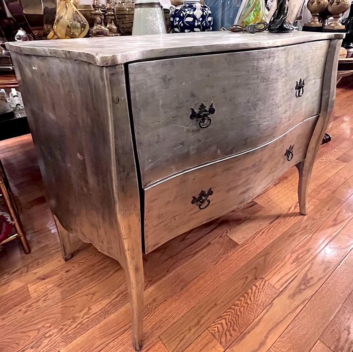 Venetian Silver Leaf Chest of Drawers For Sale 3