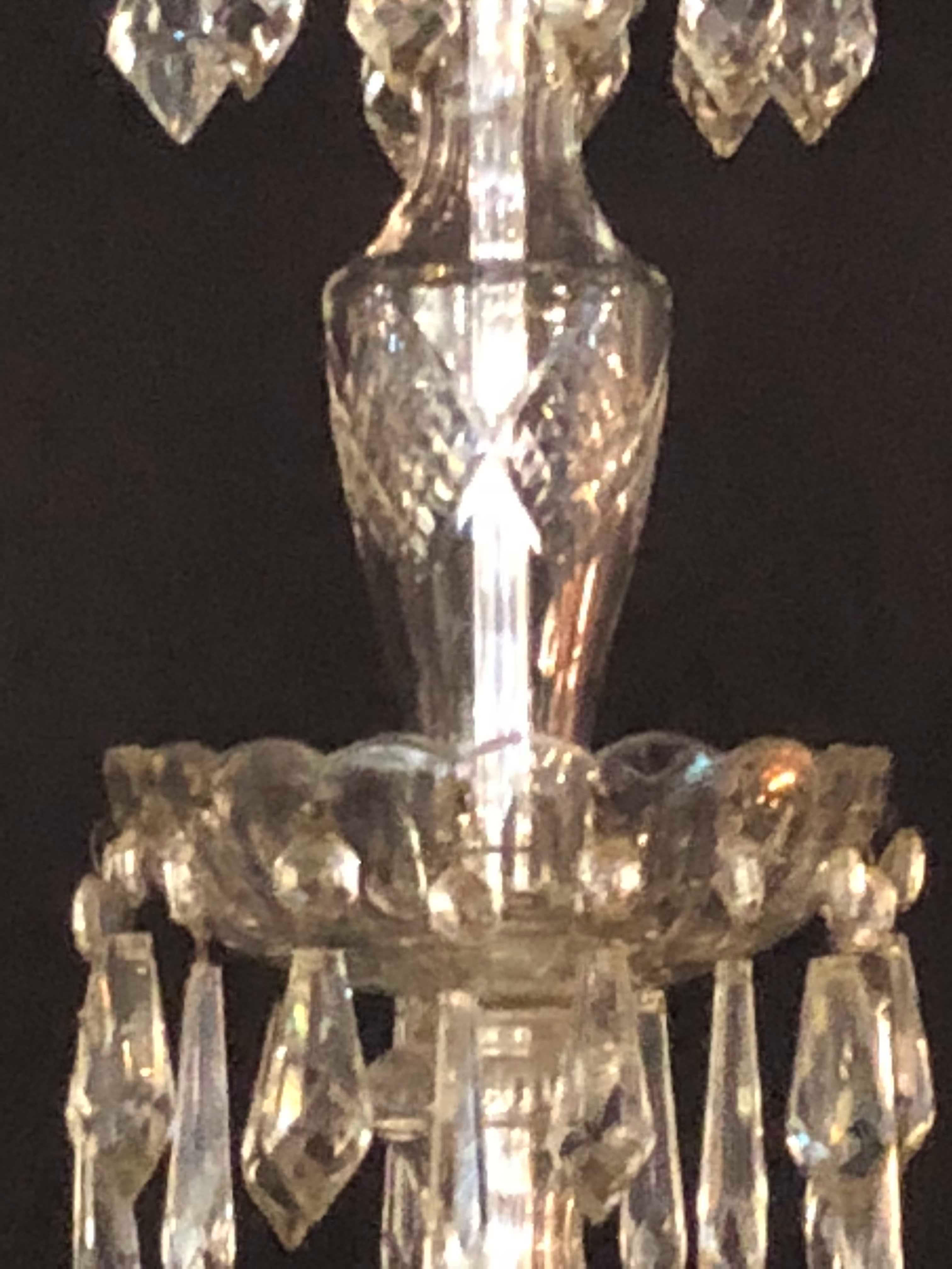 20th Century Venetian Six-Light Cut Crystal Chandelier, circa 1920