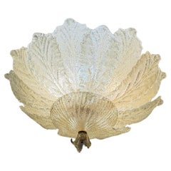 Venetian six-light Murano Glass Ceiling Lamp attributed to Barovier & Toso 1980s
