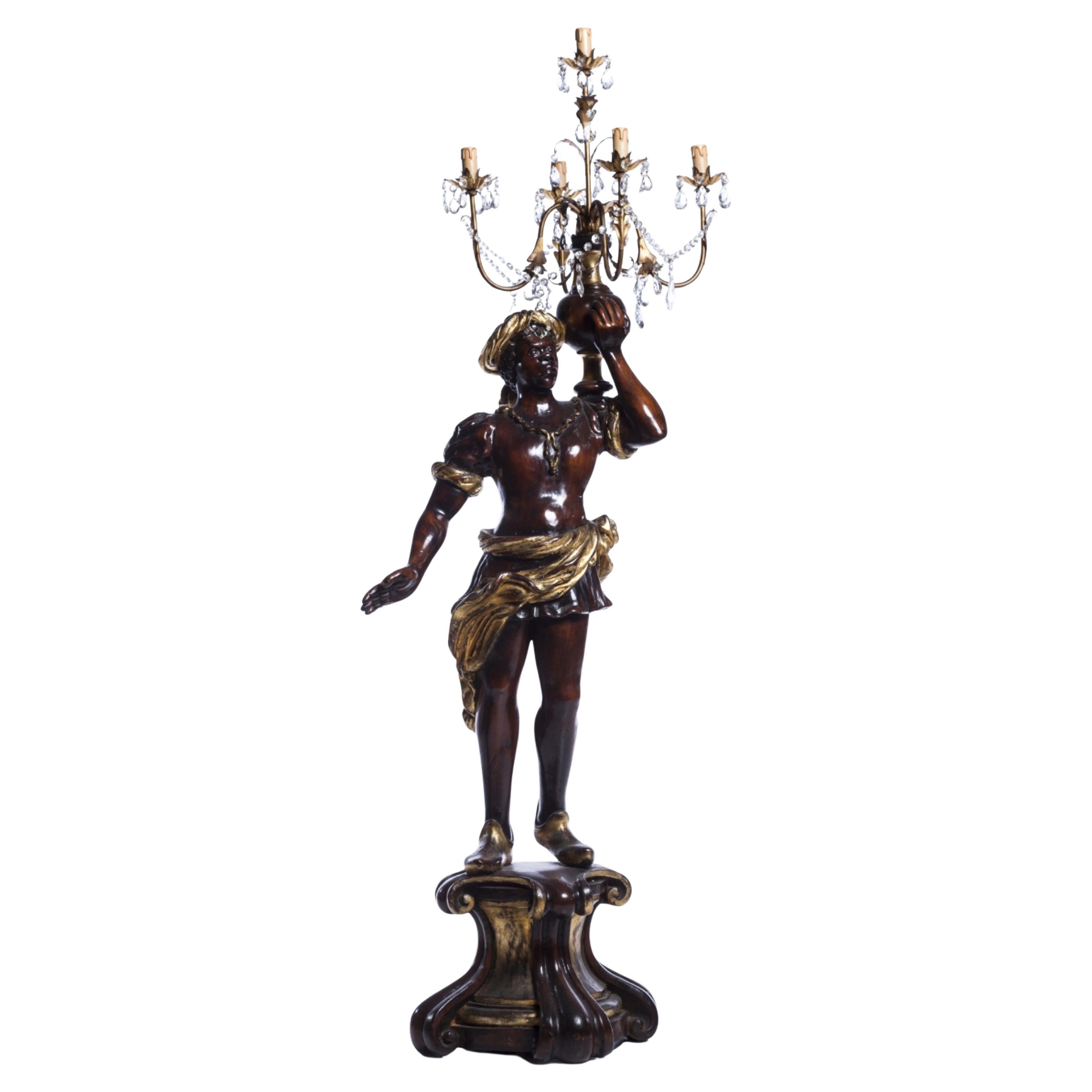 Schiavo VENEZIANO "CANDELABRA" Francese del XIX secolo