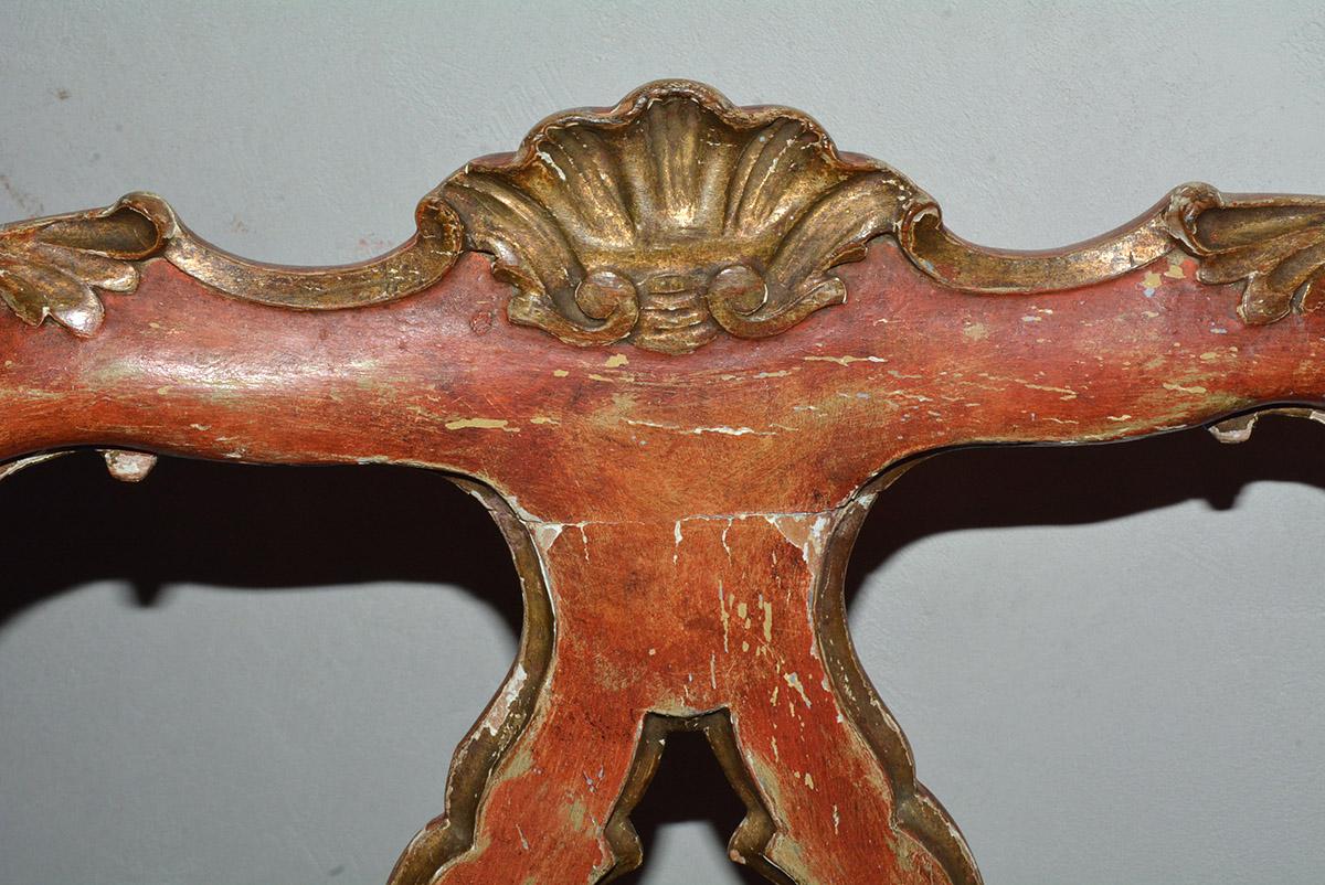 Venetian Style Carved, Gilt and Paint Decorated Dining Chairs For Sale 1